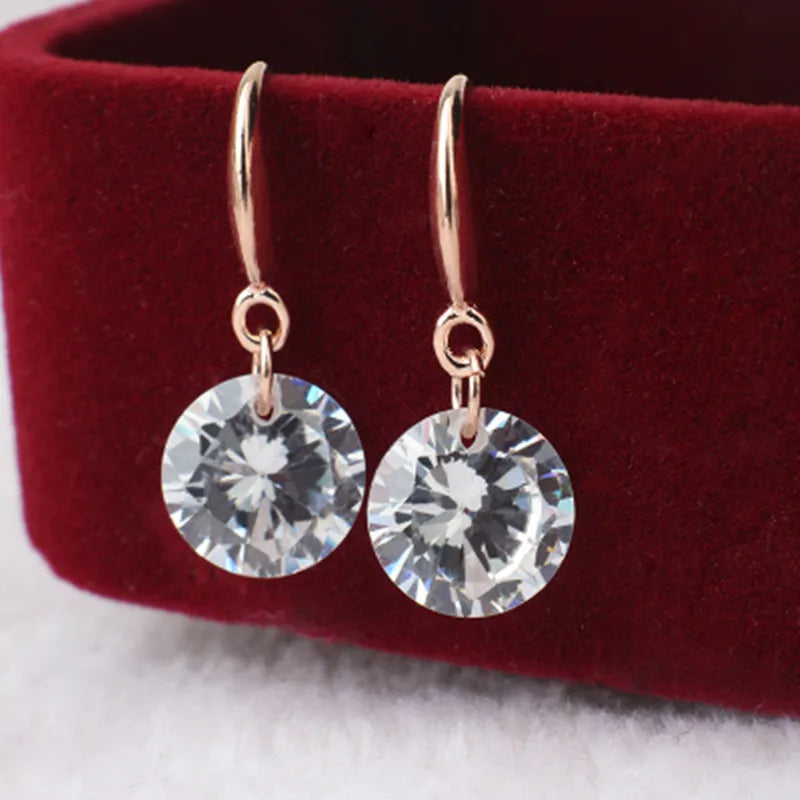 Brinco Hot Selling Lady Elegant Fashion Noble Zircon Crystal Dangle Drop Earrings For Women Jewelry Dainty Boucle